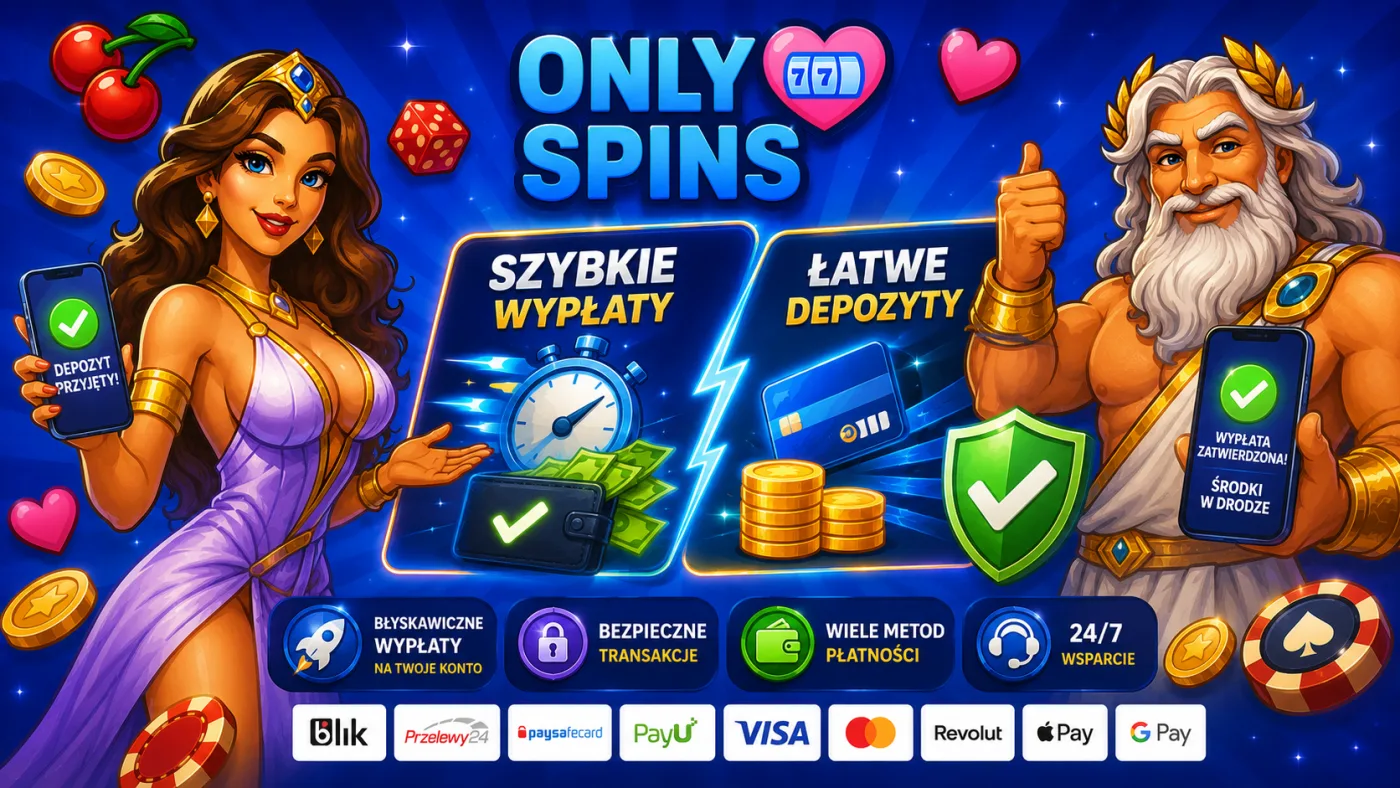 Szybkie wypłaty i łatwe depozyty w OnlySpins — BLIK, Przelewy24, PayU