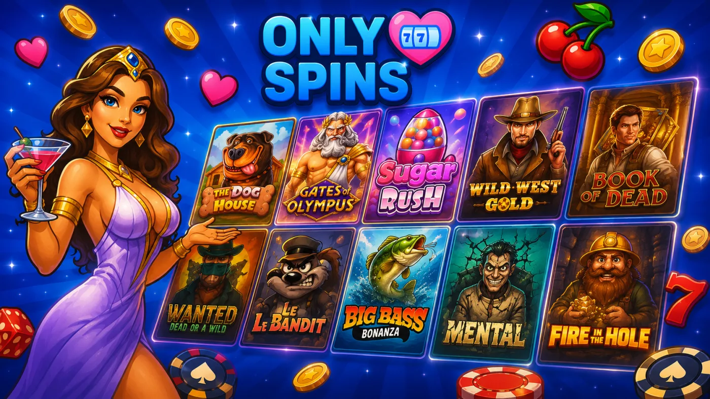 Najpopularniejsze sloty w OnlySpins: The Dog House, Gates of Olympus, Sugar Rush, Book of Dead